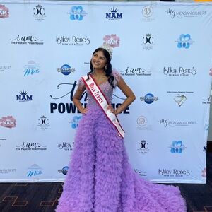 Sherri Hill Lavender Purple Ruffled Ball Gown Prom Dress